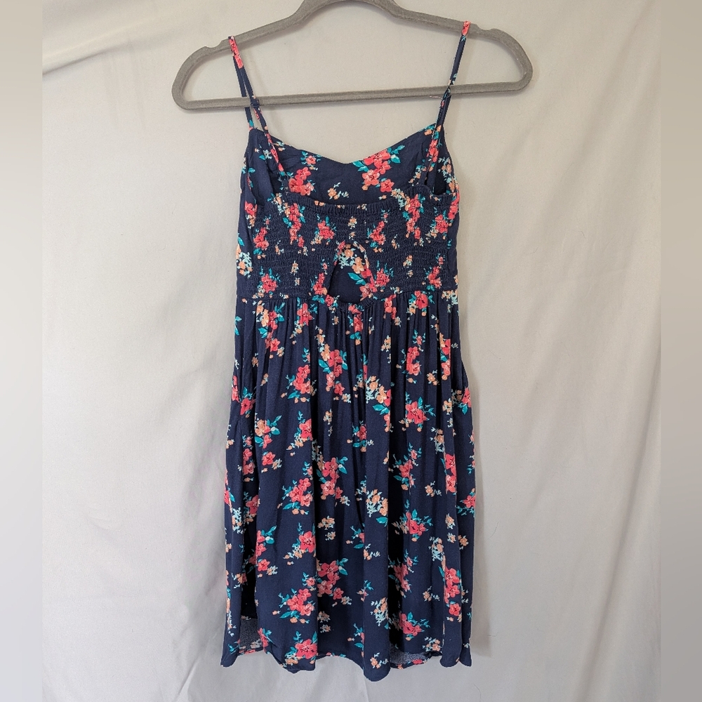 SO Floral Sundress Navy Blue with Pockets Junior Small